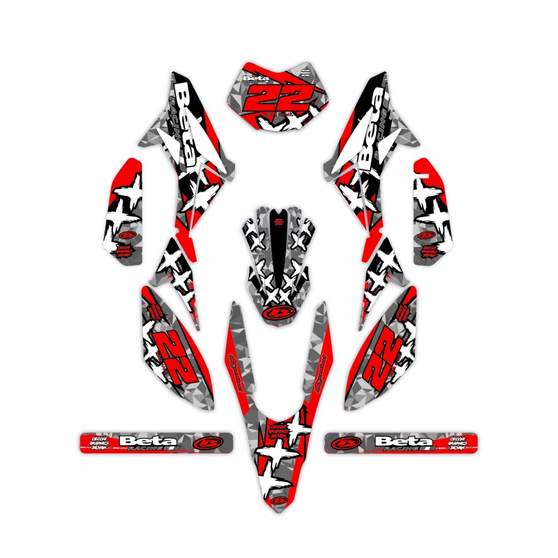 Kit déco moto Beta 50 e 125 4t | Kit d’autocollants personnalisés