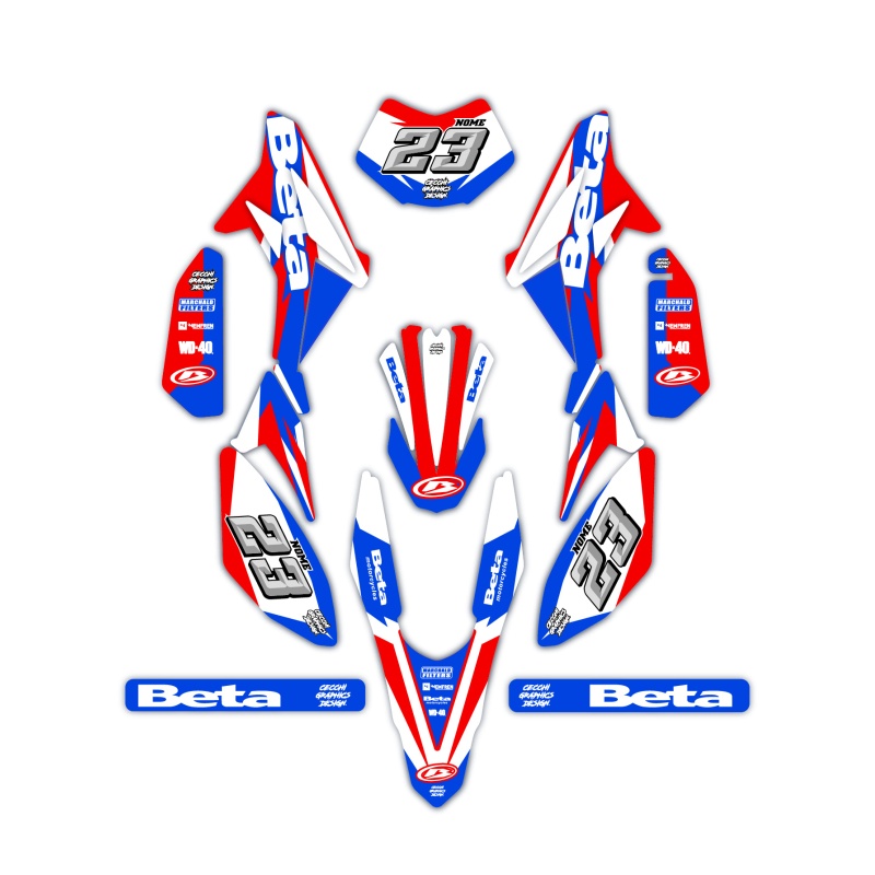 Kit déco moto Beta 50 e 125 4t | Kit d’autocollants personnalisés