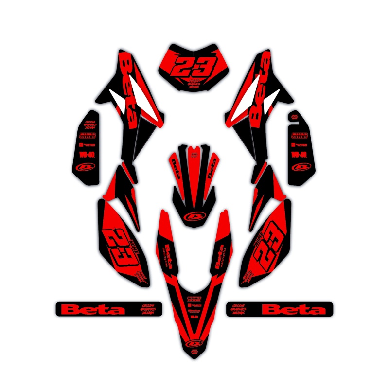 Kit déco moto Beta 50 e 125 4t | Kit d’autocollants personnalisés