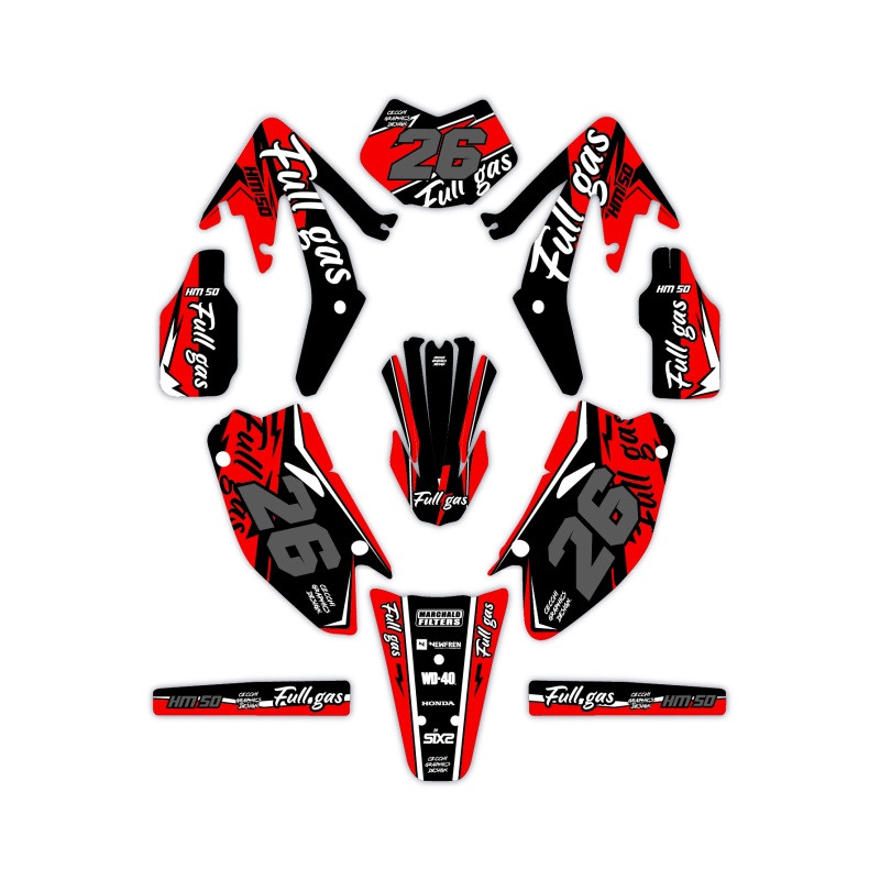 Kit déco moto Hm e Vent 50 o 125| Kit d’autocollants personnalisés