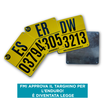 TARGHINO ENDURO OMOLOGATO FMI GIALLA