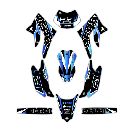 Kit déco moto Derbi | Kit d’autocollants personnalisés