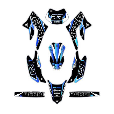 Kit déco moto Derbi | Kit d’autocollants personnalisés