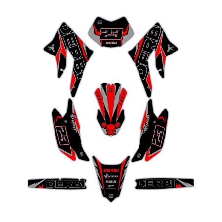 Kit déco moto Derbi | Kit d’autocollants personnalisés