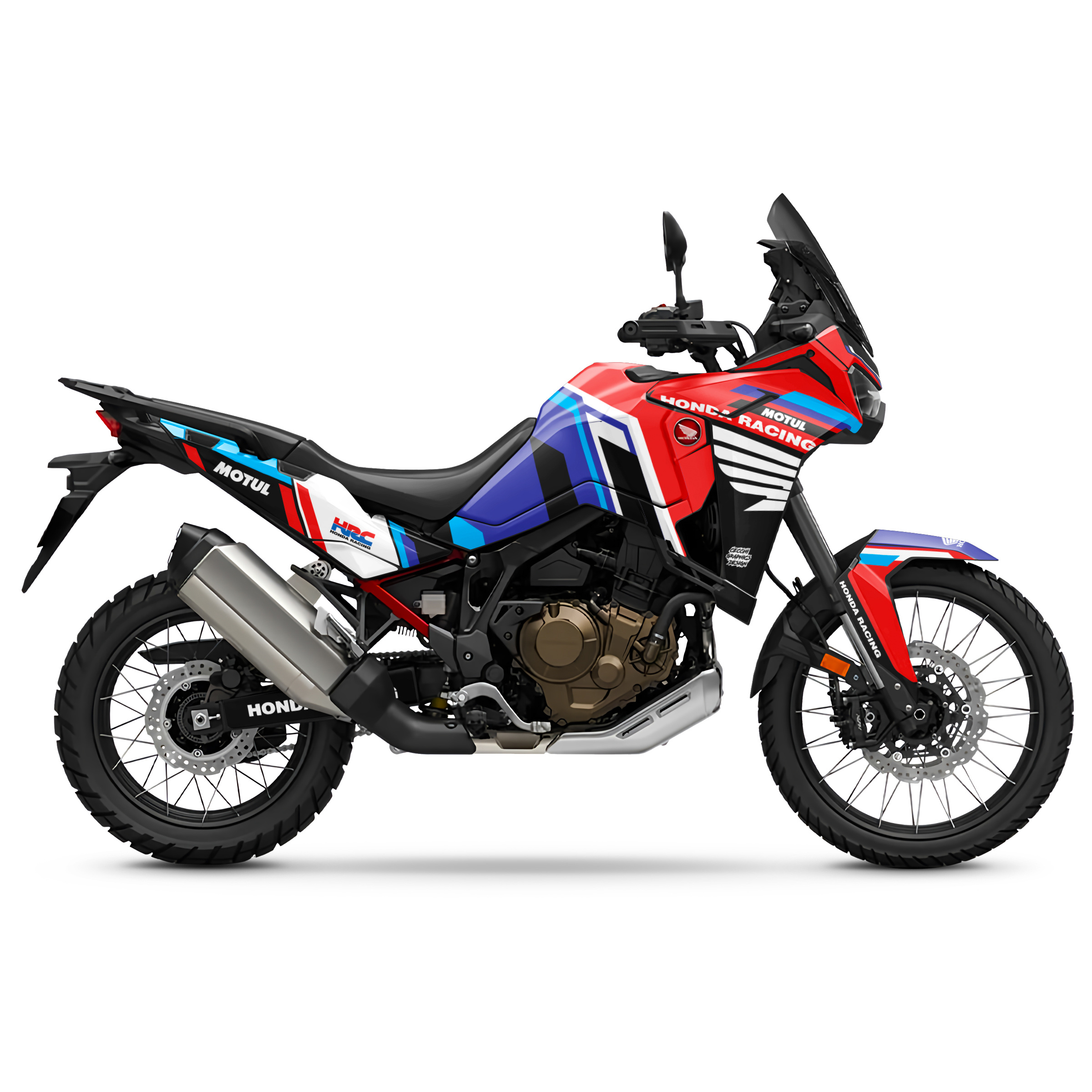 Resin Bike Adesivi Moto Compatibile Con Honda Africa Twin 1100 2022-2025. Protezione Moto Laterali Serbatoio Da Urti E Graffi. Adesivi 3D Resinati Africa Twin CRF 1100 L