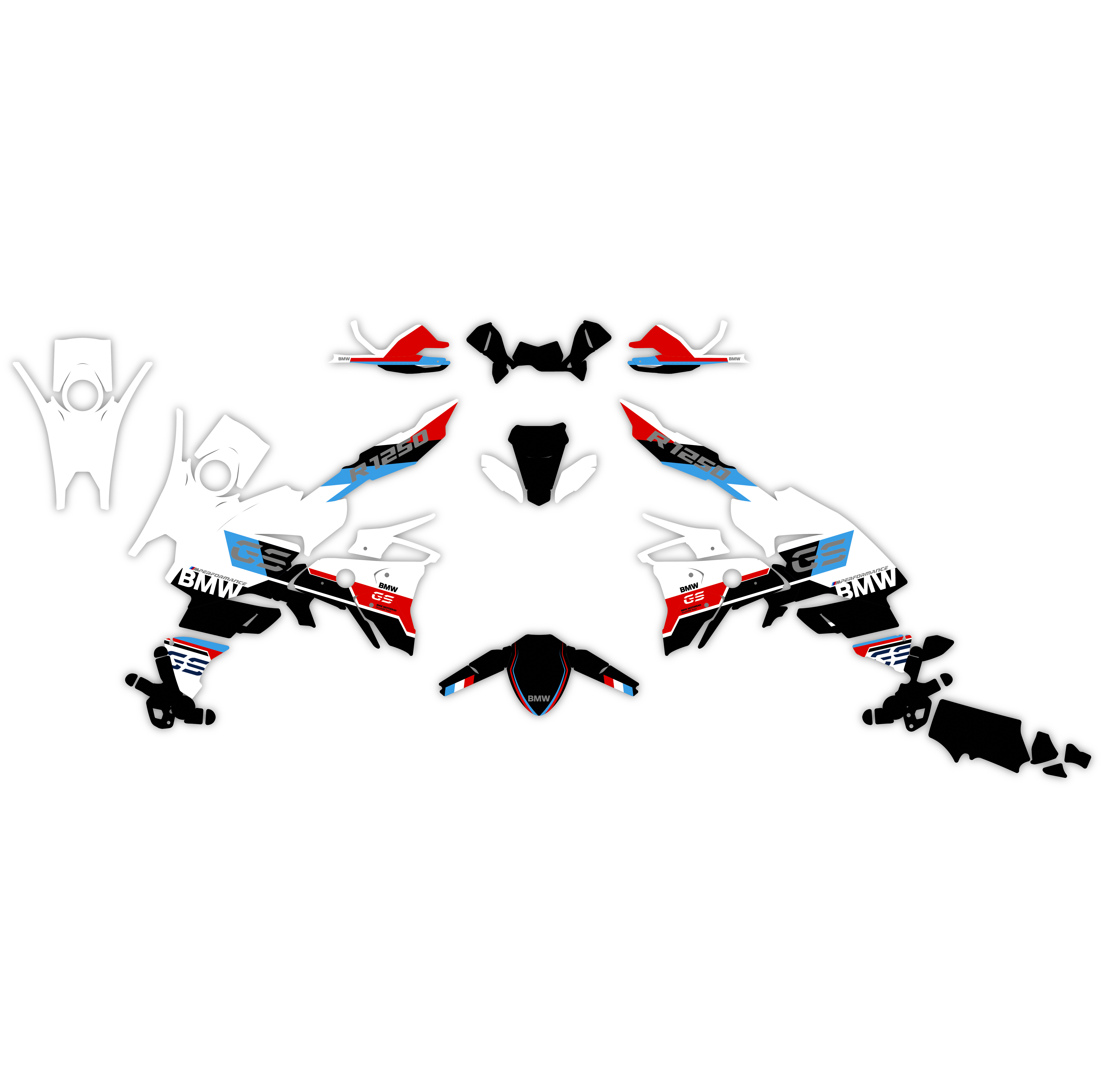 Adesivi Grafici Riflettenti Per Moto BMW R1200GS | Confezione Da 2 | Rotondi E Sagomati | Alta Qualità Per Personalizzazione Moto
