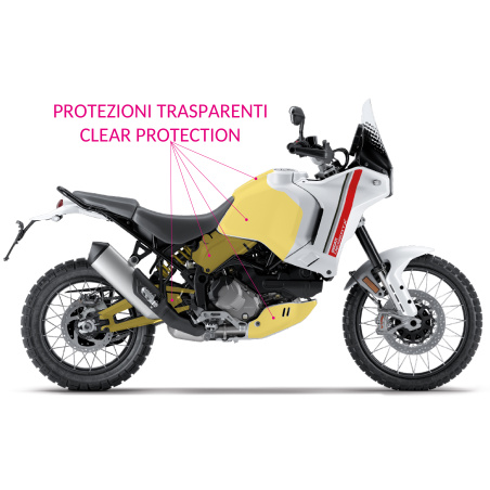 Protections adhésives transparentes pour DUCATI DESERT X - Résistantes aux rayures et durables