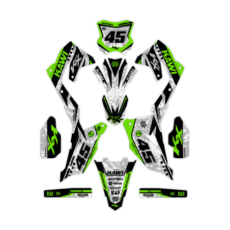 Kit déco moto Kawasaki | Kit d’autocollants personnalisés