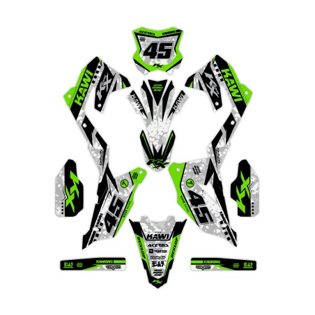 Kit déco moto Kawasaki | Kit d’autocollants personnalisés