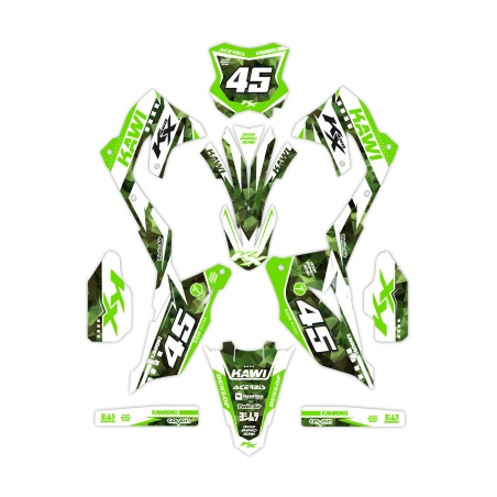 Kit déco moto Kawasaki | Kit d’autocollants personnalisés