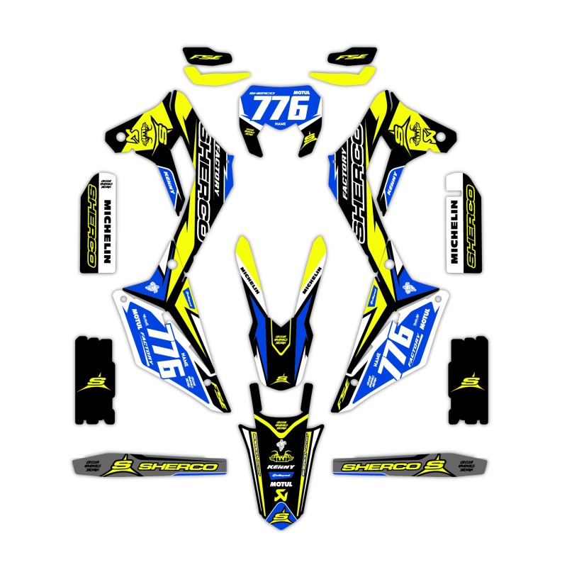 Sherco motorcycle graphics | Custom sticker kit