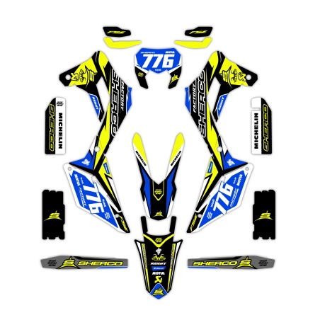 Sherco motorcycle graphics | Custom sticker kit
