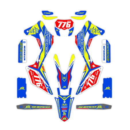 Sherco motorcycle graphics | Custom sticker kit