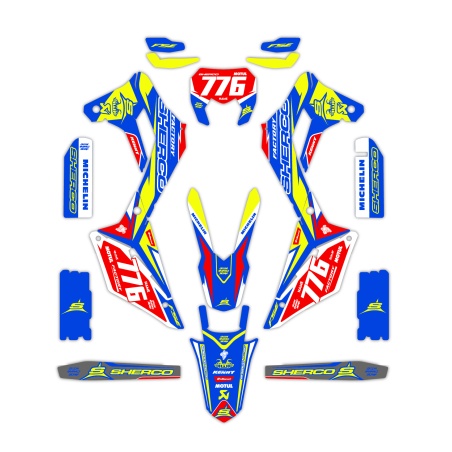 Sherco motorcycle graphics | Custom sticker kit